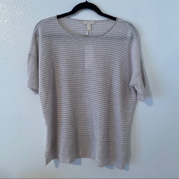 Eileen Fisher Organic Linen Knit Stripe Top XS - Picture 1 of 9